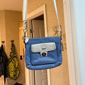 Coach Two-Tone Blue and Cream Crossbody Bag